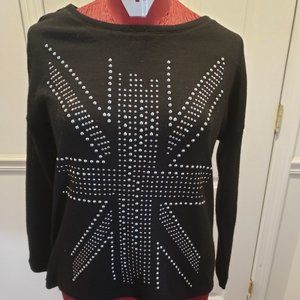 Black Metal Detail Sweater